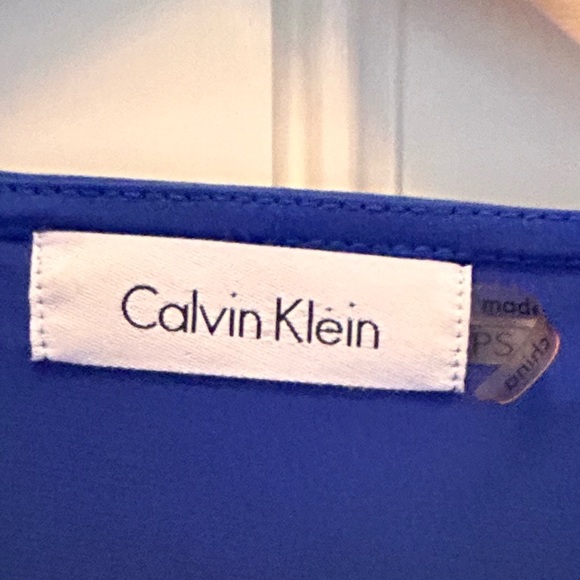 Calvin Klein Sleeveless Blouse, Petite Small, Blue - Picture 3 of 3